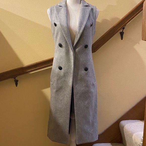 rag & bone Women’s Faye Wool Long Sleeveless Blazer / Gilet - Picture 1 of 13